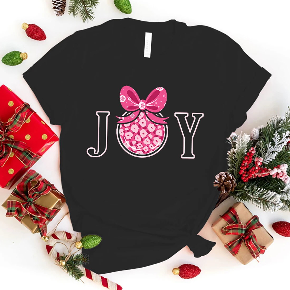 

New Funny Christmas Joy Printed T-Shirts Fashion Women Short Sleeve Cool Summer Casual Tops Christmas Joy Female Shirt Tees