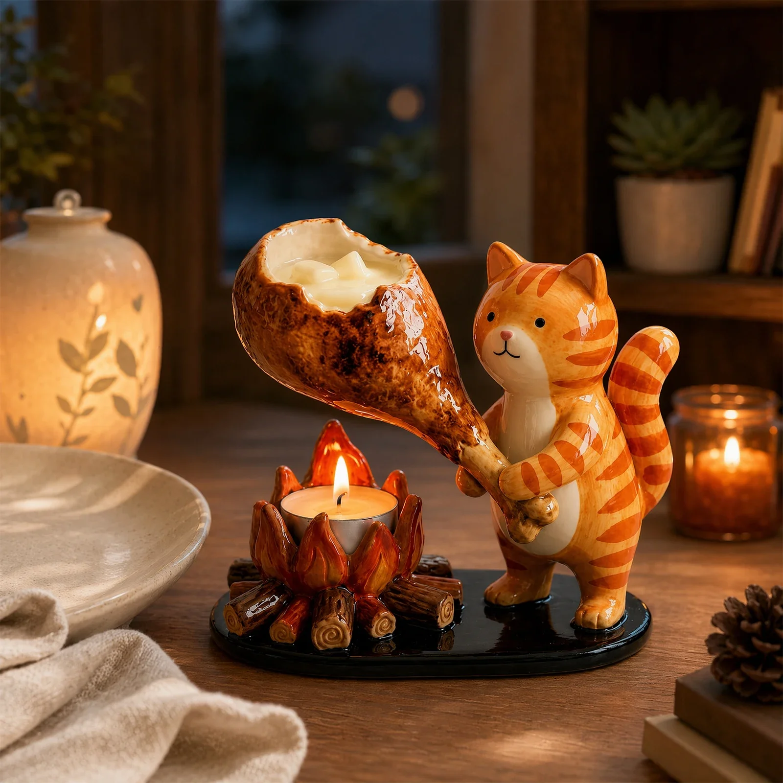Campfire Animal Tealight Holder Reusable Cute Animal Decorative Candle Holder Multi-Purpose for Home Office Desktop Decorations