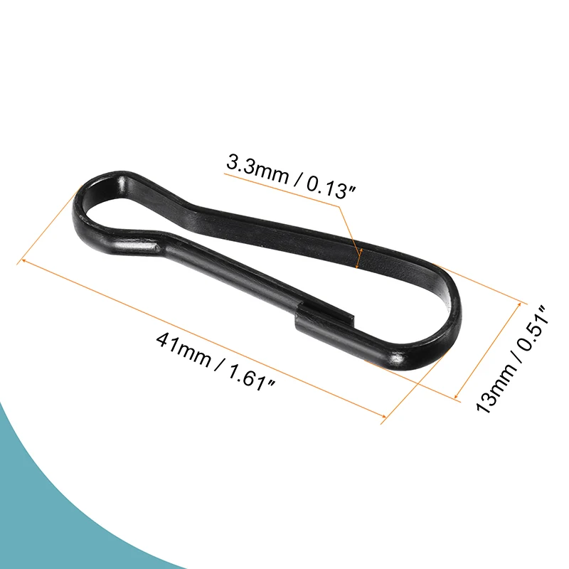 30pcs Spring Clip Buckle Snap Hooks 41x13x3.3mm Iron for Hanging Lantern Keyring Keychain DIY Black