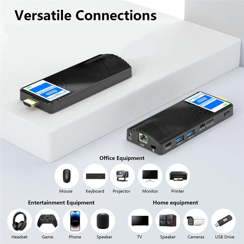 TTKK-Win 11 Pro J4125 Mini PC Stick sin ventilador 8GB 128GB Wifi5 2,0 4K ordenador portátil de escritorio Compatible