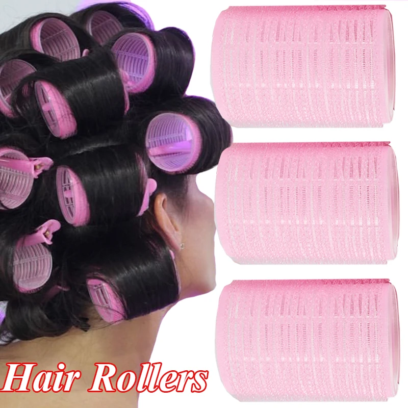 Large Self-Adhesive Hair Rollers Hairdressing Home Use DIY Magic Hair Bangs No Heat Curling Roller for Women Hair Styling Tools