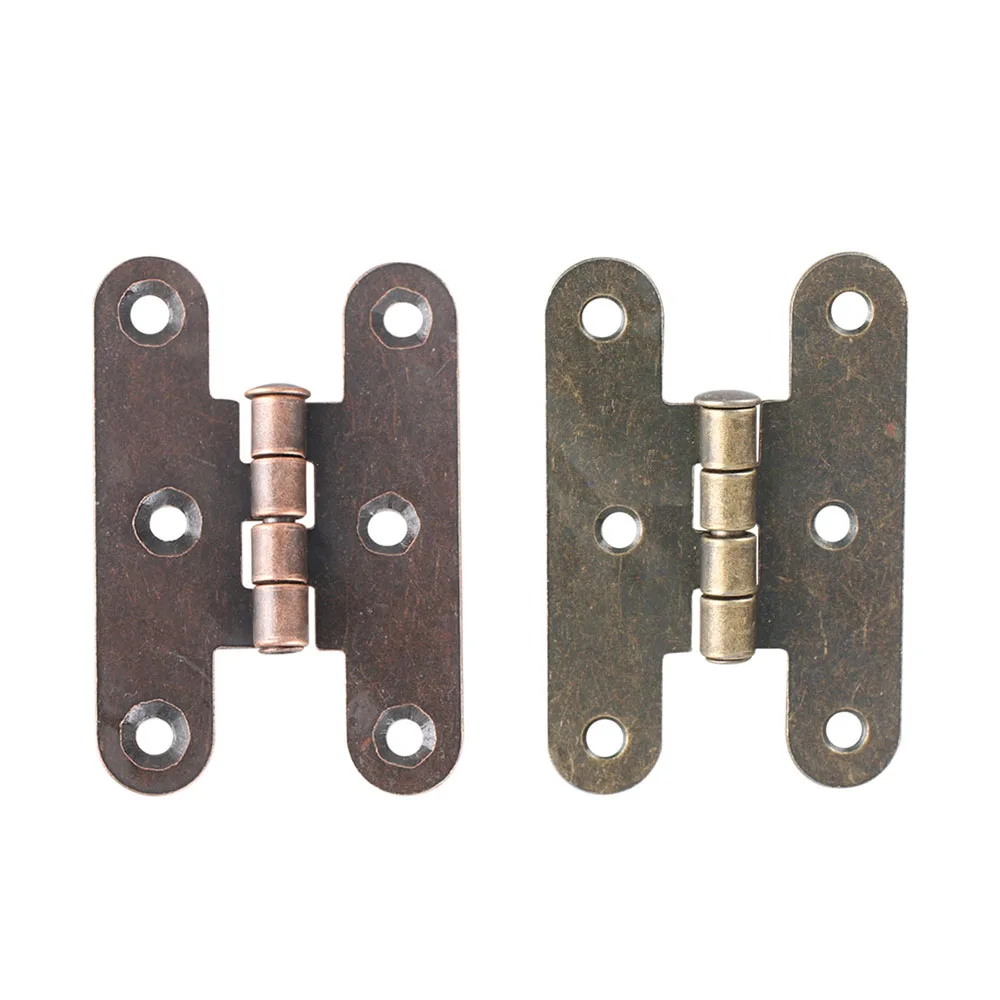 4Pcs Vintage H-Shape Hinge for Wooden Cabinet Jewelry Case Durable Cabinet Hardware for Storage Boxes