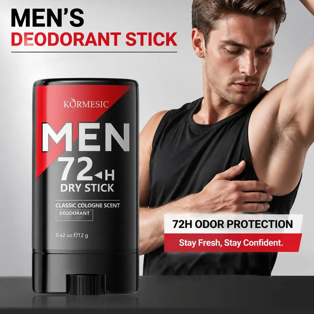 Portable Deodorant Stick For Men, 1/2pcs Natural Deodorizing Body Stick Eliminate Odors, Keep Freshness Lasting Scent Anti Sweat