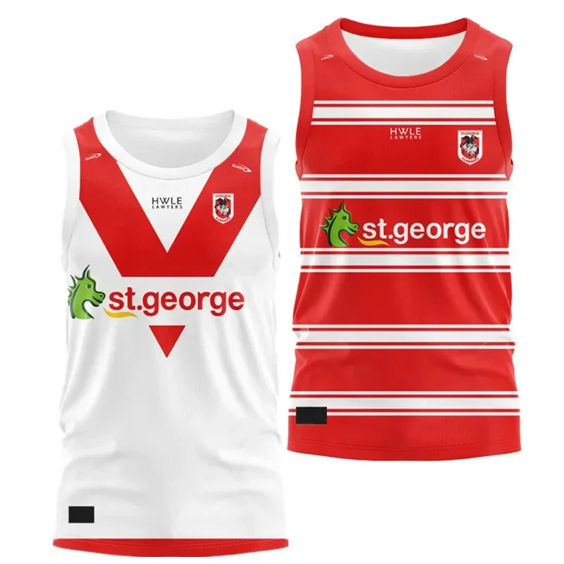 

2024 St George Illawarra Dragons Home / Away Training Singlet Shorts - Mens Size:S-5XL（Print Name Number）Top Quality