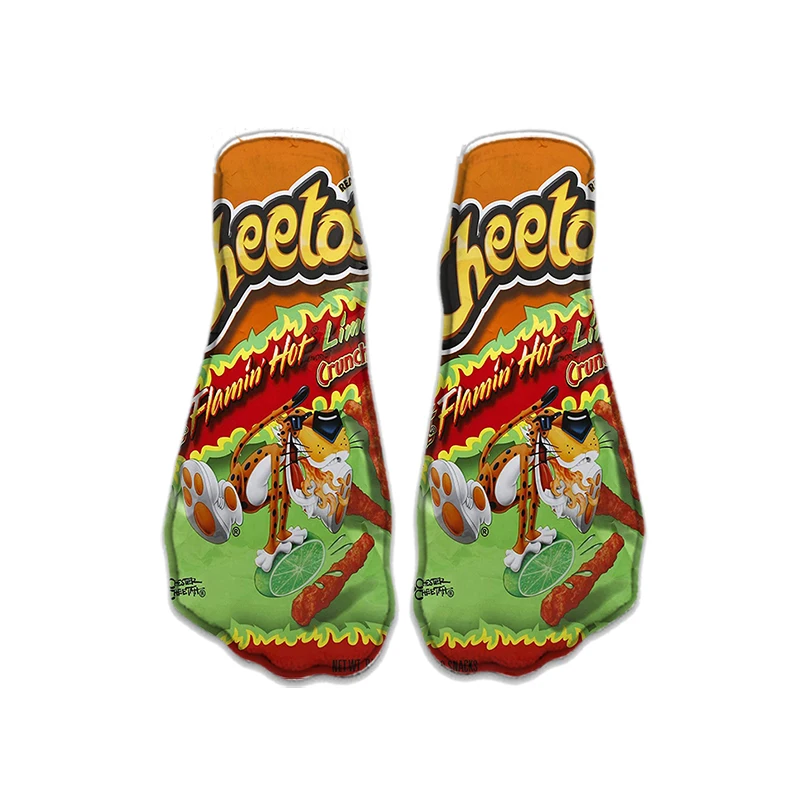 Neue Kreative Cartoon Lebensmittel Socken Frauen 3D Gedruckt Kartoffel Chips Snacks Spaß Kurze Socken Harajuku Casual Mode-Trend Unisex Socken