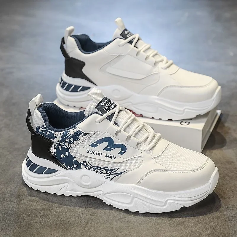 أحذية رياضية عصرية للرجال بجزء سفلي سميك قابلة للتنفس، أحذية رياضية صيفية متعددة الاستخدامات، أحذية مسطحة مريحة تناسب الجميع #1