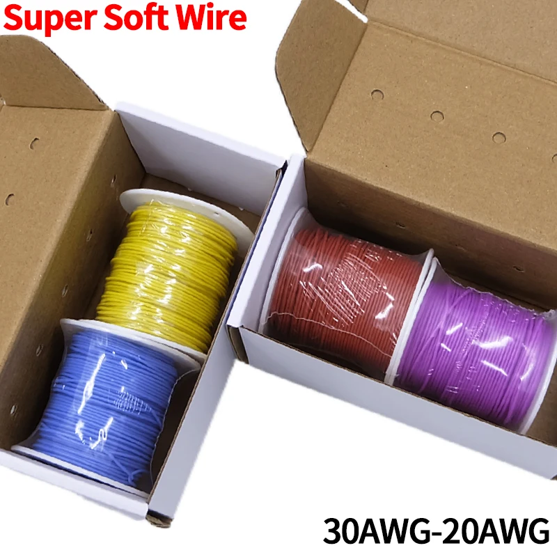

Heat Resistant Soft Silicone Wire 2 Colors in Box Kit 30/28/26/24/22/20AWG Stranded Flexible Cable Electrical Tinned Copper Wire