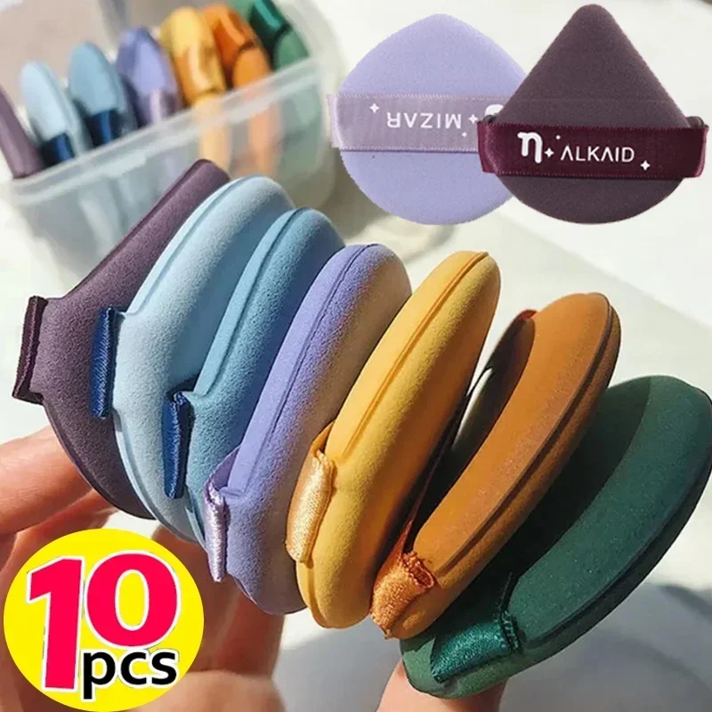 10PCS Round Square Triangle Shape Makeup Puff Soft Dry Wet Dual-use Air Cushion Foundation Concealer Powder Cosmetic Sponge Puff