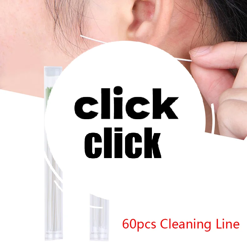 

60 шт., очиститель отверстий для сережек, дезинфекция, провода для ушей, линия для очистки отверстий, пирсинг