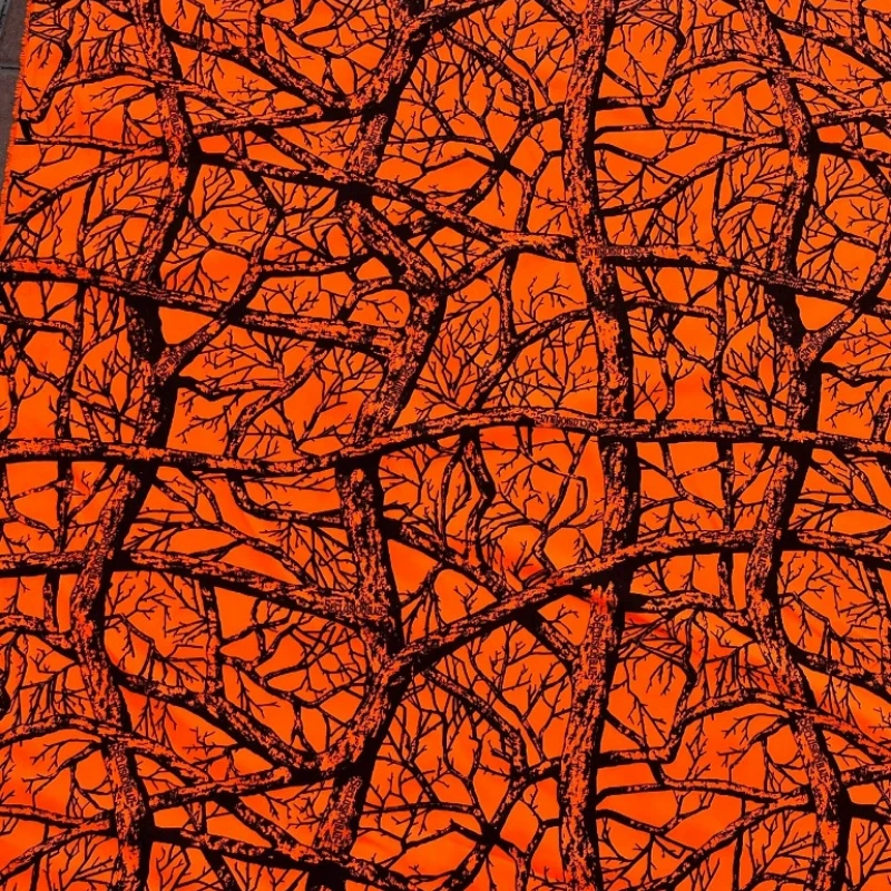 

Orange Camouflage Fabrics Cloth Polyester Cotton Twill Bionic Tree TMC Fabric Waterproof Tactical Hunting Accessories Sewing DIY