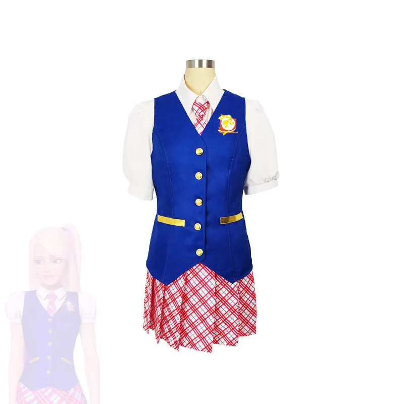 Anime Movie Princess Academy Cosplay Outfit Delancy Slim Dress Uniform Necktie Brooch Mini Skirt Costume Halloween Party Clothes view 3