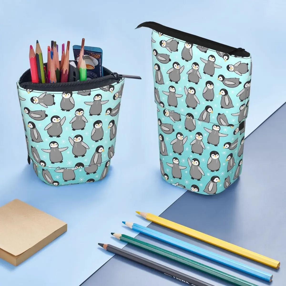 

Penguin Chicks Reversible Pencil Case for Boys Girls School Pen Box Pencil Bag Stationery Supplies Pen Holder Bag