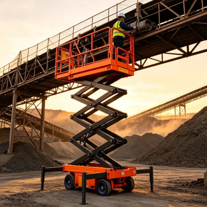 Self‑propelled Electric Lifting Platform, CE Approved Customized Platform Size Scissor Lift For Factory Cargo Handling