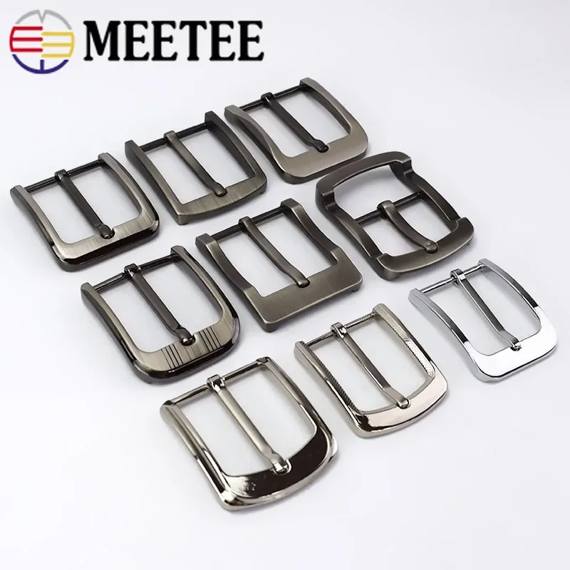 Meetee 1Pc 35/40mm Metal Pin Buckles Belt Waistband Head Clasp Jeans Decor Adjust Hooks DIY Leather Crafts Hardware Accessories