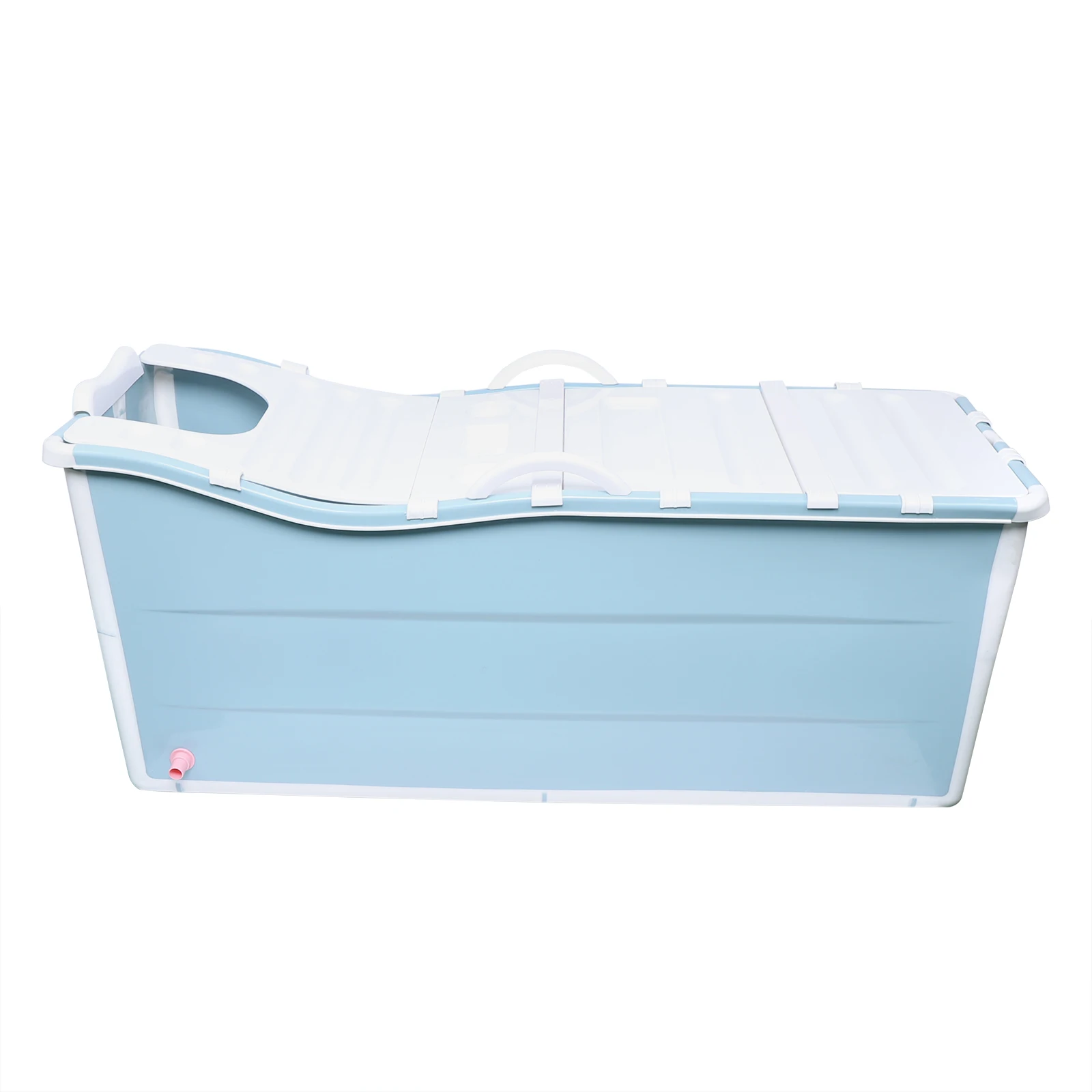 Portable Bathtub for Adults Folding Bath Soaking Tub with Cover Heat Preservation Large Collapsible Bathtub for Dormitory