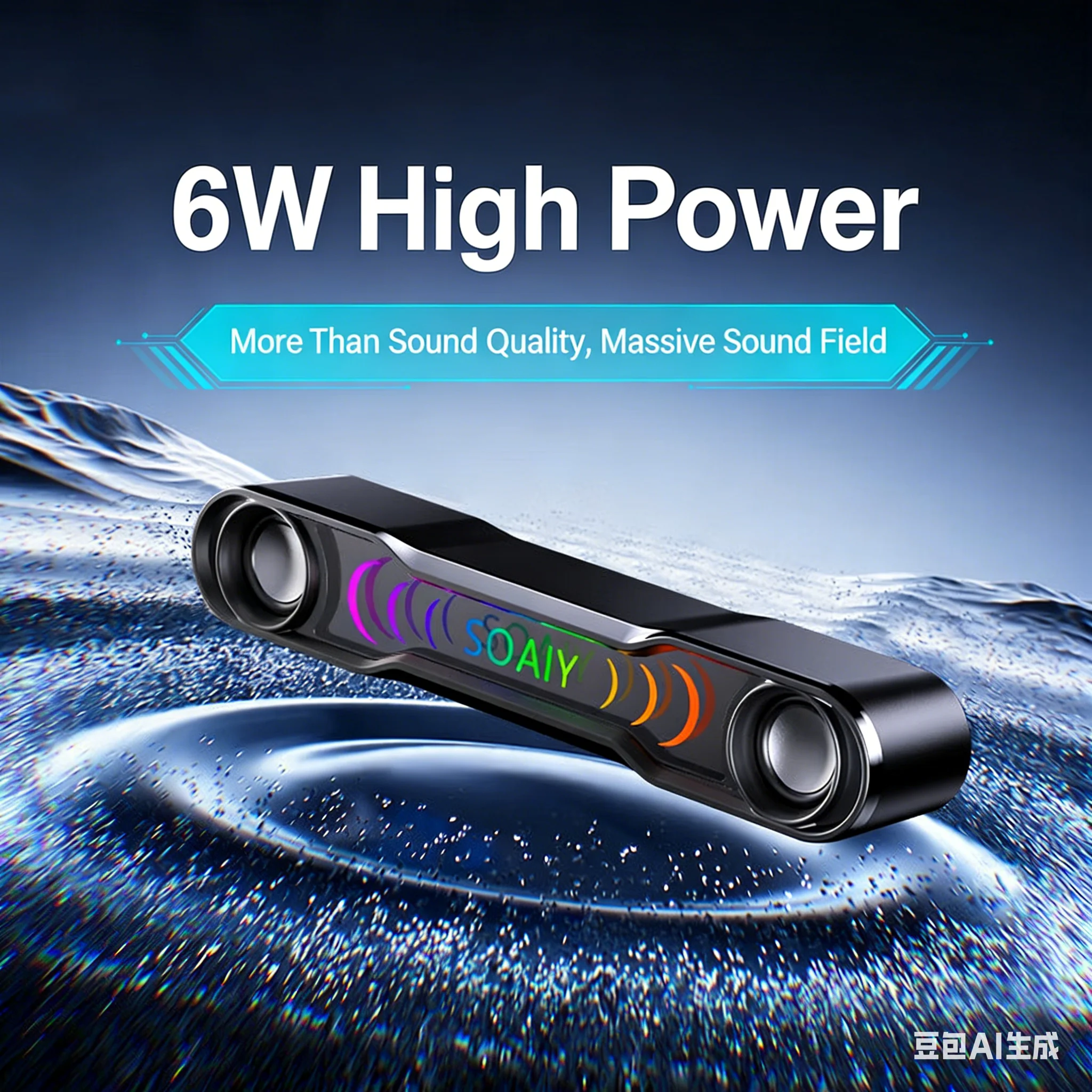 

SOAIY SD19 PC Gaming Speakers,6W Stereo Soundbar with RGB Color Light,Bluetooth 5.4&USB Wired,Deep Bass Desktop Audio for Laptop