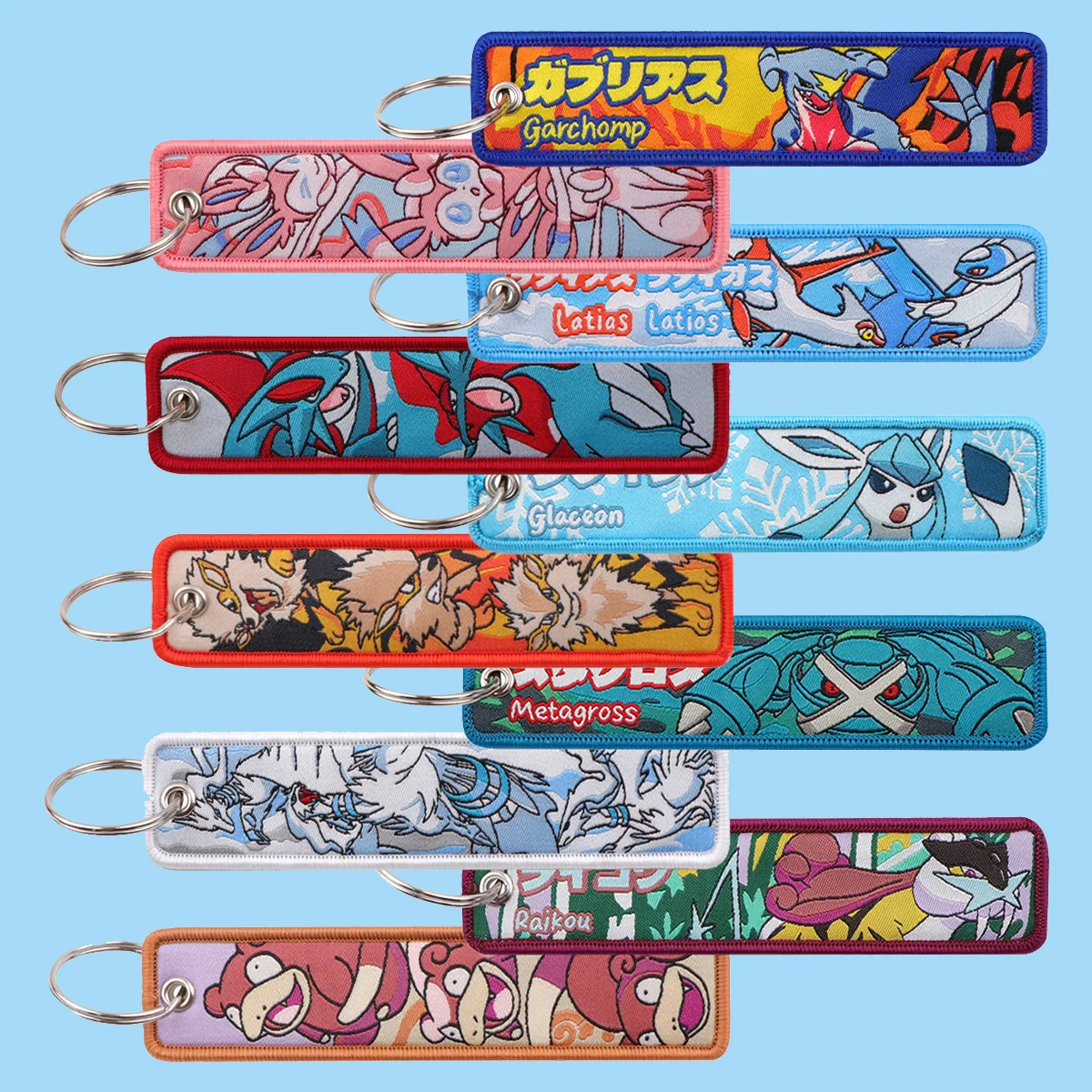 

Mix 10pcs/set Magic Genies Embroidery Keychain Lovable Key Tag For Cars Backpack Chaveiro Fashion Keyring Accessories Gifts