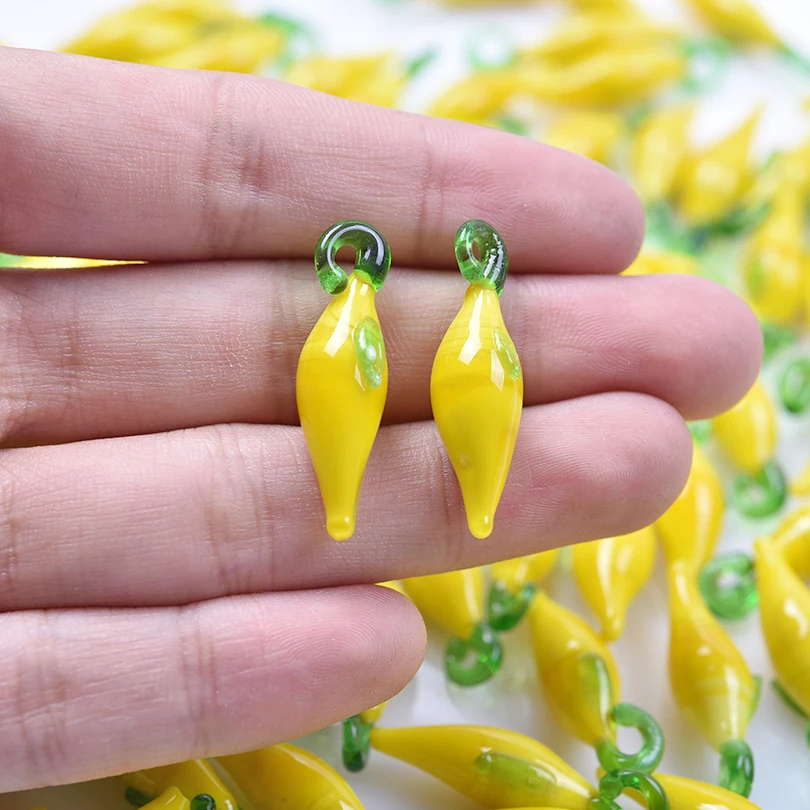 6pcs/Lot Mixed Yellow Fruit Vegetable Resin Charm Pendants For Jewelry Making Supplies Banana Radish Pendant Bulk DIY Bracelets