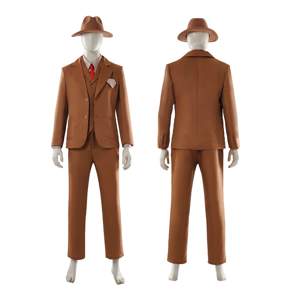 Adult Men Vecna Cosplay  Henry Creel Costume Disguise Blazer Coat Pants Hat Shirt Tie Clothing Set Halloween Carnival Party Suit view 3