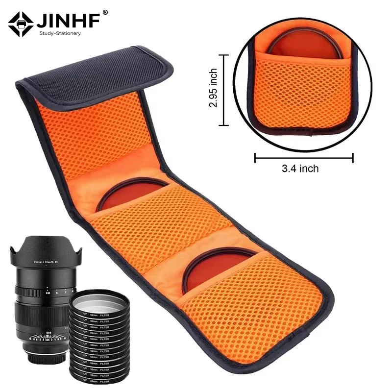 1Pc Portable Multiple Pockets Lens Filter Bag Protective Case Camera Filter Storage Bag