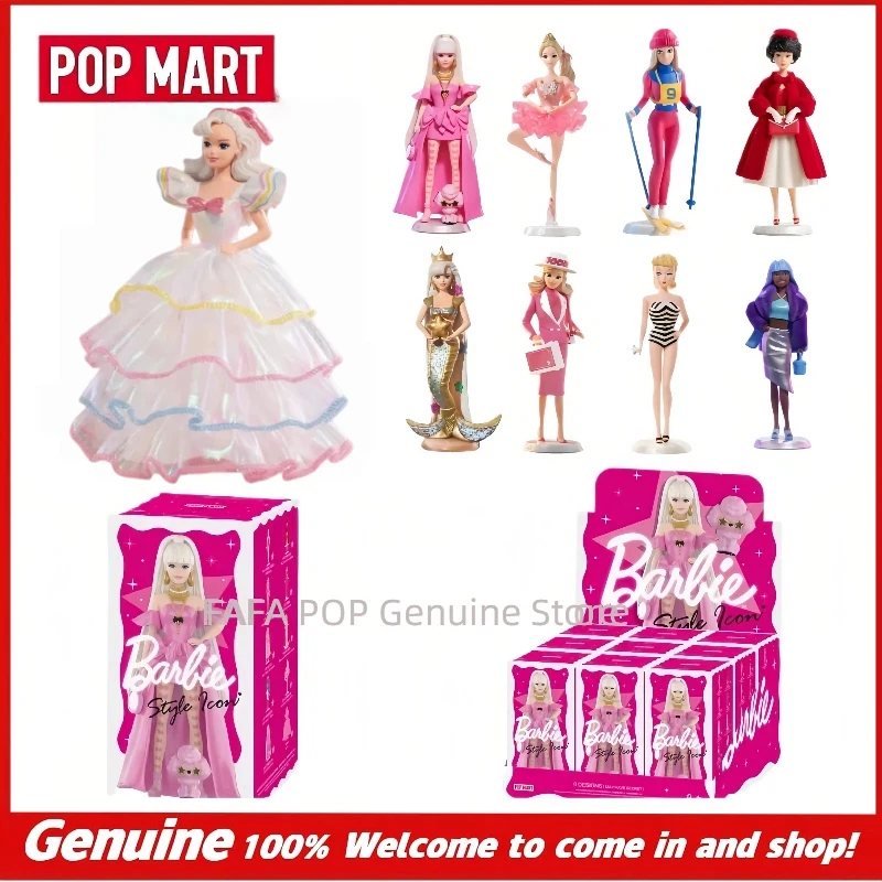 Neue Original POPMART Barbie Style Icon Serie Blindbox Trendiges Spielzeug Mode Mystery Box Dekofigur Desktop-Modell Fans Geburtstagsgeschenk