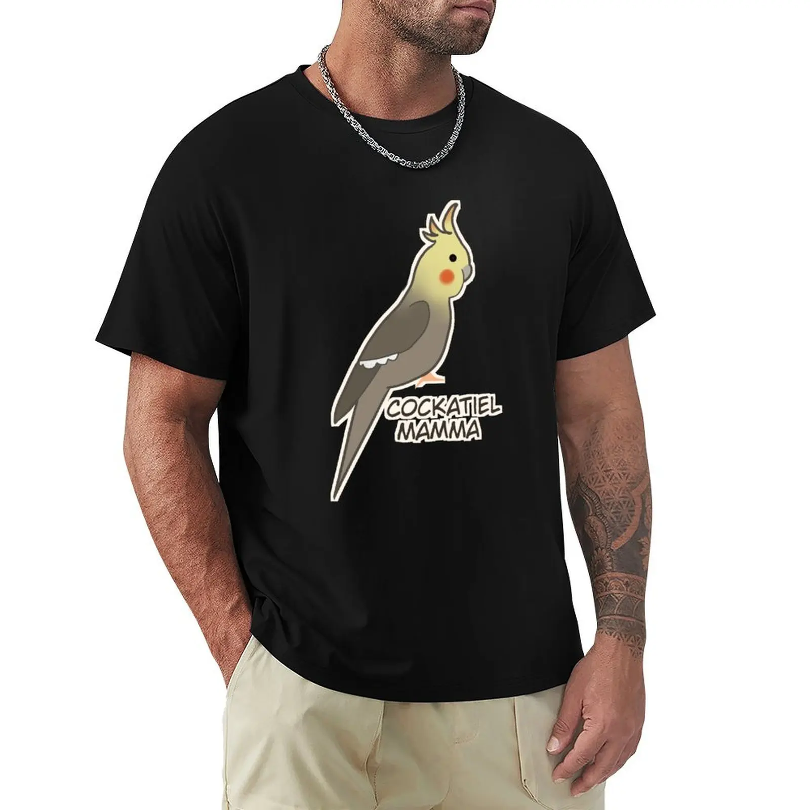 Cockatiel Mamma T-Shirt Vintage Print Crew Neck Tee
