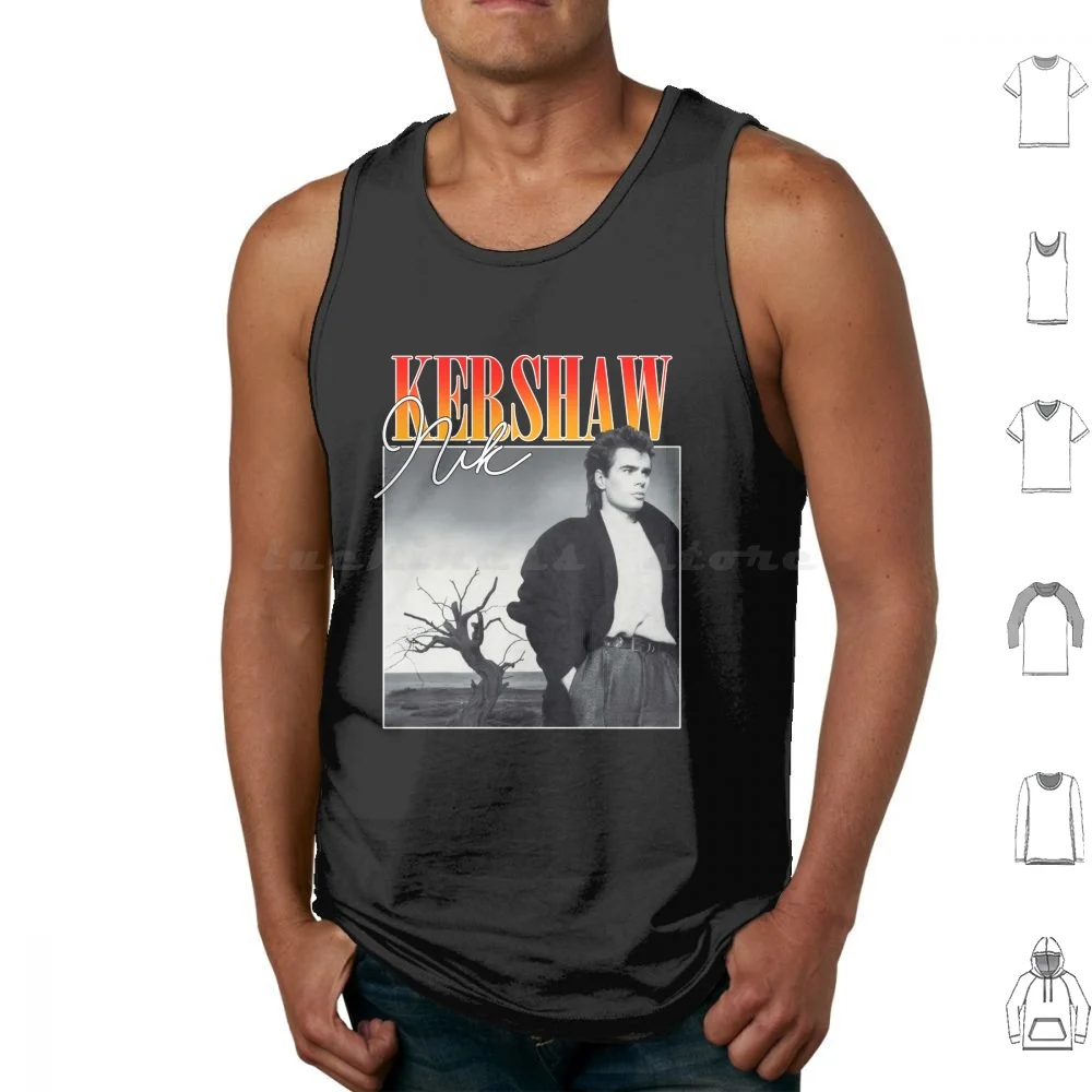 Camisetas estilo vintage Nik Kershaw com estampa de algodão Nik Kershaw Vintage 80s
