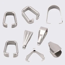 50pcs Stainless Steel Pendant Necklace Clasps Snap On Pinch Clip Hooks Connector for Necklace Bracelet Jewelry DIY Craft Making