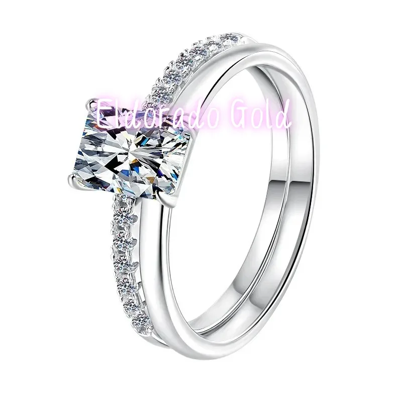 

Eldorado Gold Eldorado Eldorado Single Row Stackable Rings 2 Carat Moissanite Women's PT950 Platinum - 2-carat Moissanite Row R