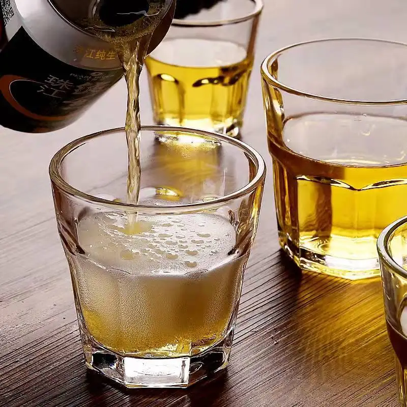 105ml Wine Glasses Luxury Modern Coffee Cups Thick Base Octagonal Shape Transparent Drinkware Water Bottle Beverage Cup Tea Cups