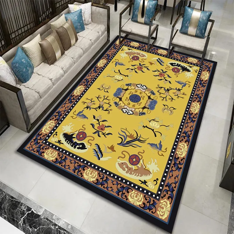 

New Chinese Style Retro Living Room Carpet Bedroom Classical Bedside Zen Entrance Coffee Table Home Custom Floor Mat