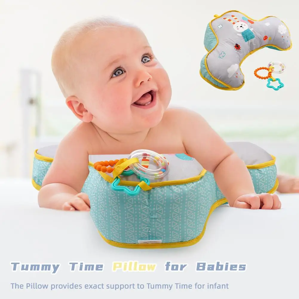 Baby Pillow Tummy Time Toy Lying Pillow High Contrast Double-Sided Birthday Toy Baby Gifts Training Baby Pillows Head-up Se A8E8