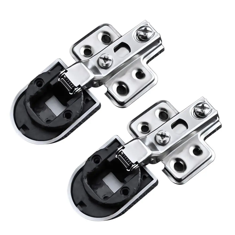 2PCS Interior Connector No Hole Glass Door Hinge Window Accessories Cabinet  Hinge Clip Furniture Supplies