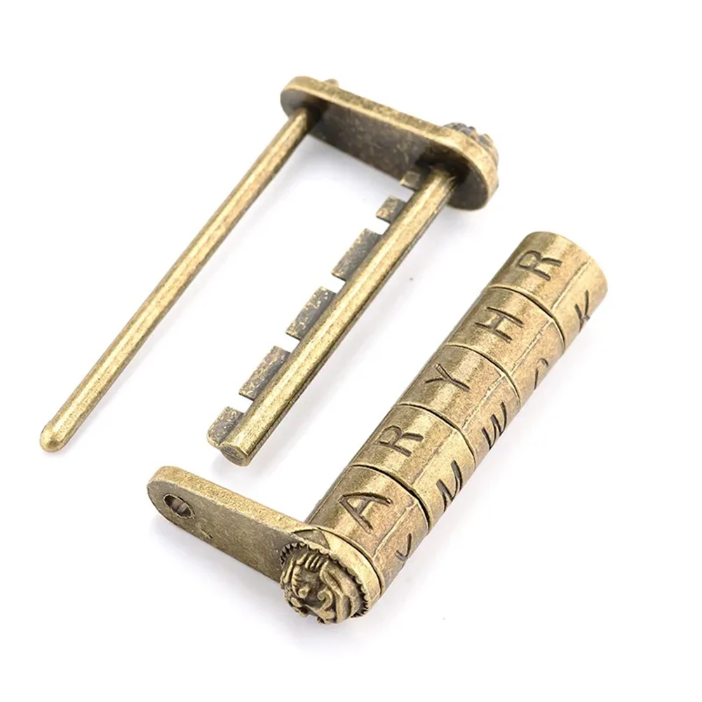 

Замок-комбинация из цинкового сплава под старину, горизонтальный, с 5-ю цифрами, для шкатулок, деревянных чемоданов и ящиков