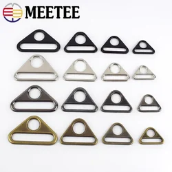 Meetee 10pcs 20-50mm Metal Buckles for Strap Webbing Adjust Belt Buckle Clasp Bikini Metalic Ring DIY Bag Hardware Accessories