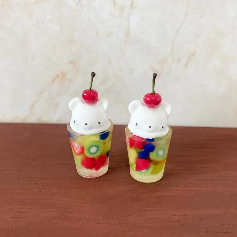 1 Peça Brinquedo Infantil 1:12 1:6 Miniatura Casa de Bonecas Sobremesa Chocolate Urso Fruta Refrigerante Copo Acessórios de Cozinha para Brincadeira de Faz de Conta