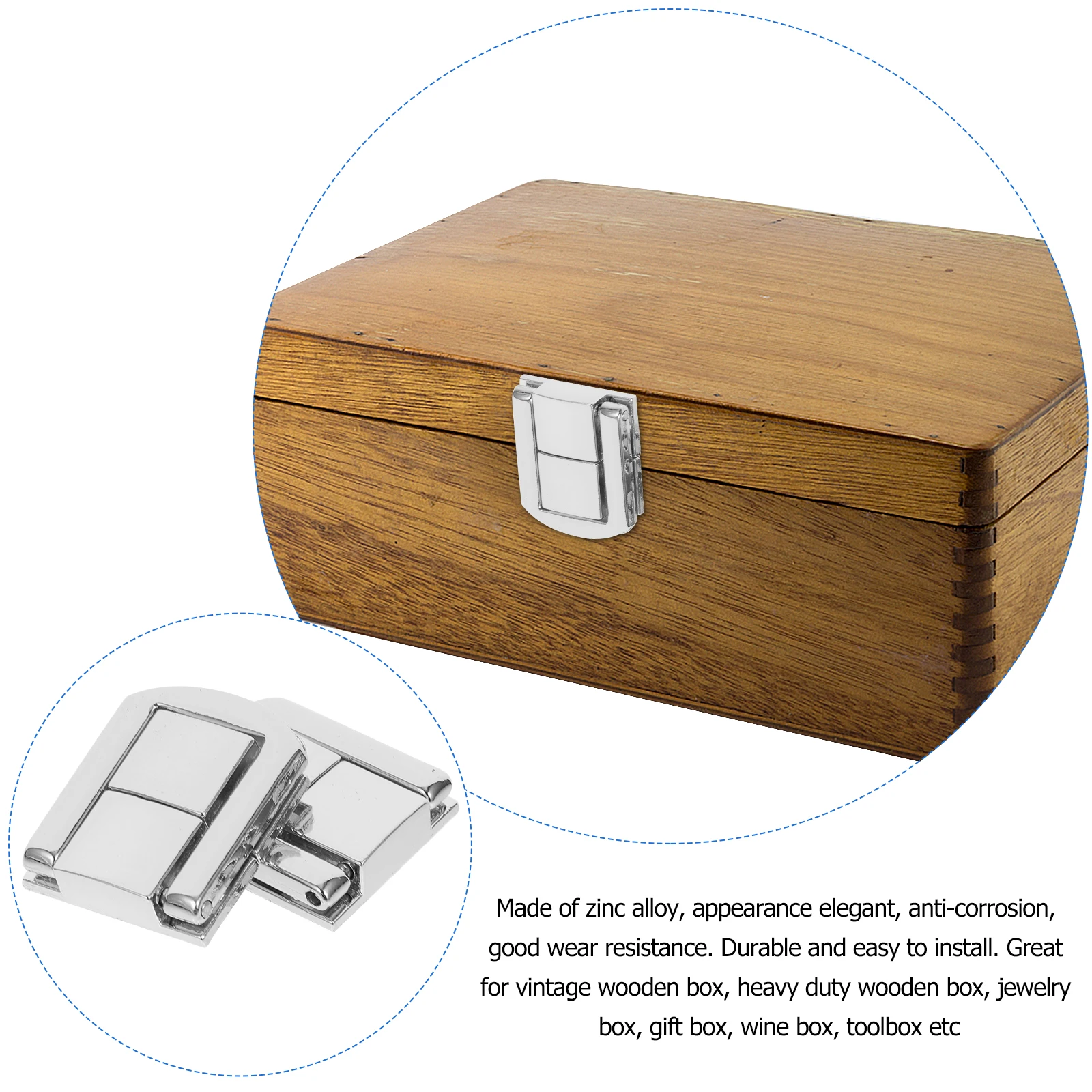 

10Pcs Toggle Lock Box Latch Zinc Alloy Durable Easy Install for Wooden Jewelry Gift Wine Boxes Vintage Box Latch
