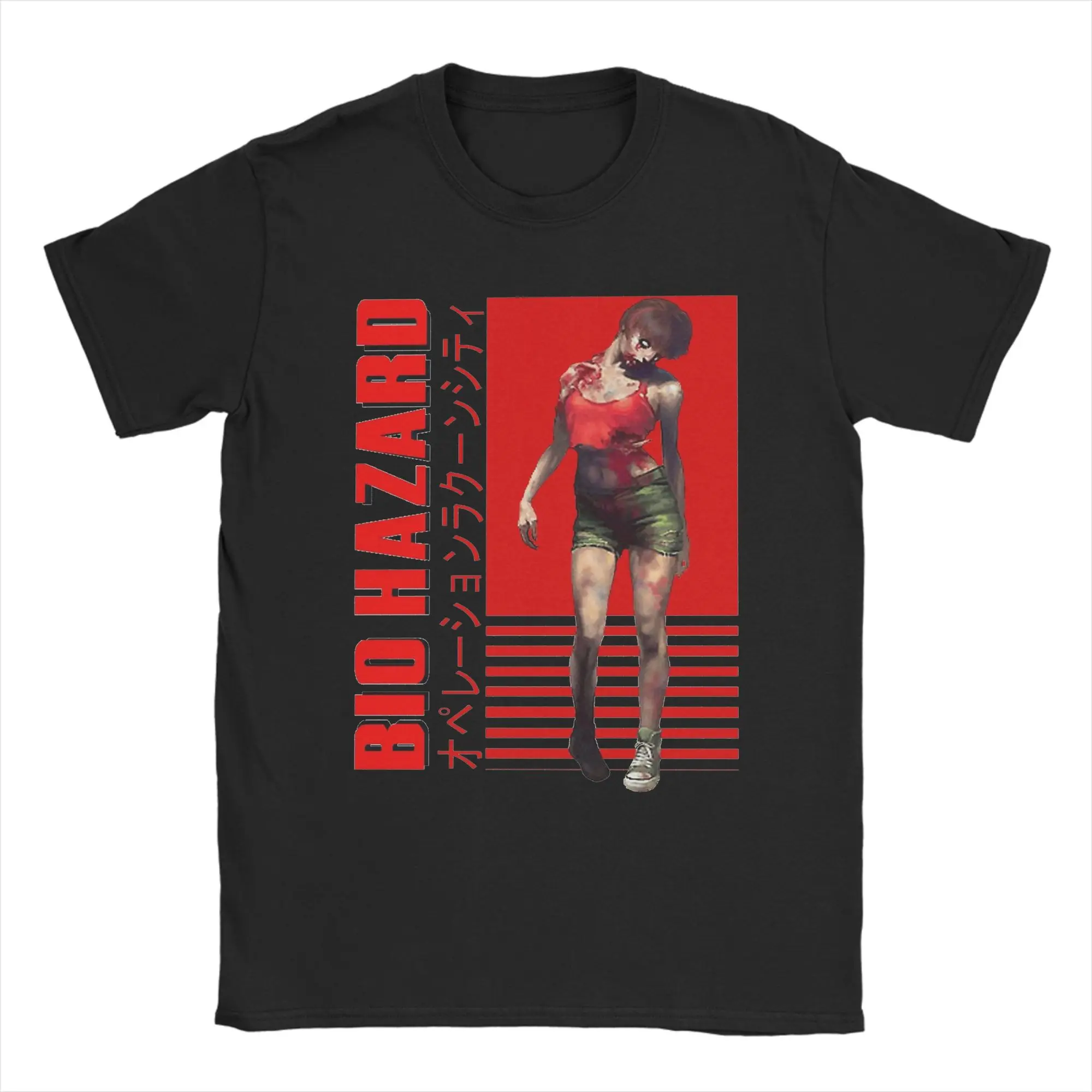 Retro Biohazard Residents Evils T Shirt Men's 100%Cotton Short Sleeve  Round Neck Summer TopsTops