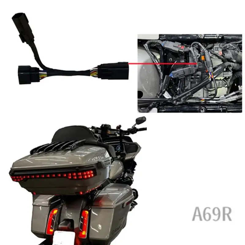 

A69R-Motorcycle LED Tour-Pak Harness 12 PIN To 6PIN Adapter Harness For CVO Road Glide FLTRXSE/CVO Street Gide 2024