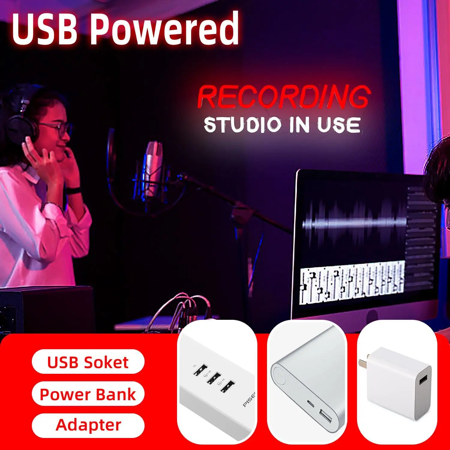 Recording Studio In Use Neon Sign LED Light for Wall Decor Music Studio Live Streaming Room Art Decoration Gifts Wall Lights