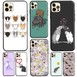 Cute Cartoon Animal Rat Phone Case For iPhone 13 12 11 14 Pro Max mini SE 2020 X XR XS Max 7 8 Plus Cover Coque