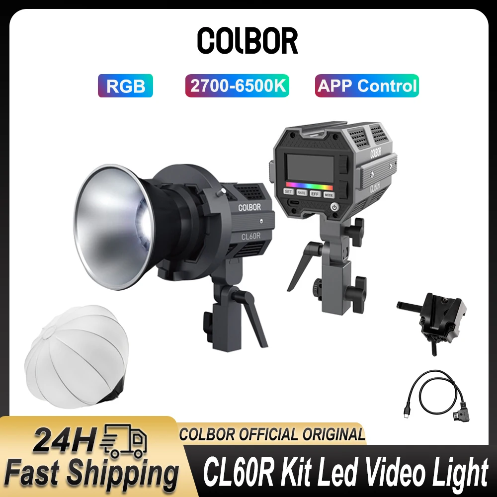 

COLBOR CL60 RGB LED Video Light 2700K-6500K Photography Lighting Youtube tiktok Photo Studio Lamp APP Control for Cam Shooting