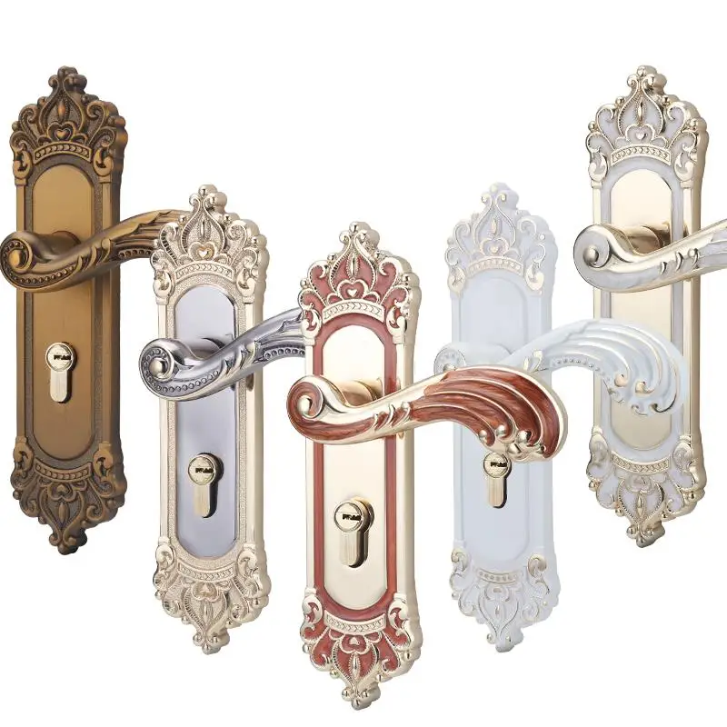 Imagem -06 - European Retro Door Lock Silent Handle Alças de Segurança para Portas Interiores Móveis Hardware