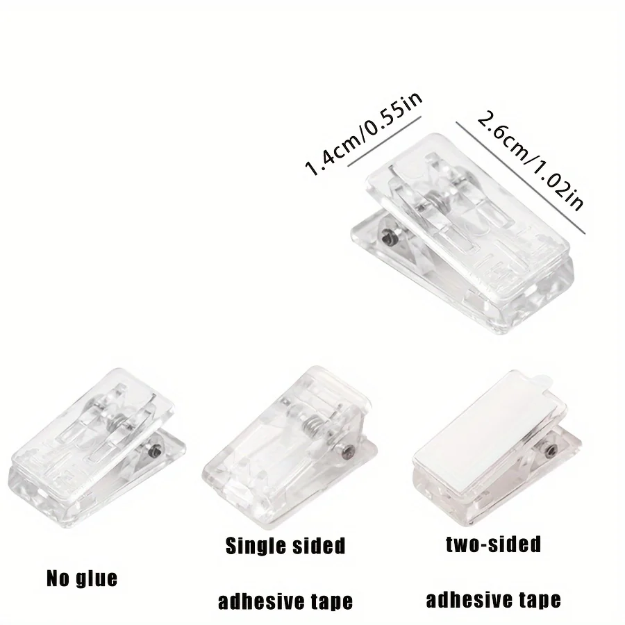 20pcs adjustable simple transparent clips, file data fixed clip storage - small, durable, reusable dovetail clips-office