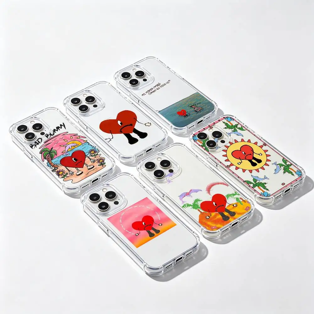 Funda Transparente IMD para Teléfono Bad Bunny Maluma, Compatible con iPhone 17 16 15 14 13 12 11 PRO MAX PLUS Mini, Cubierta Suave