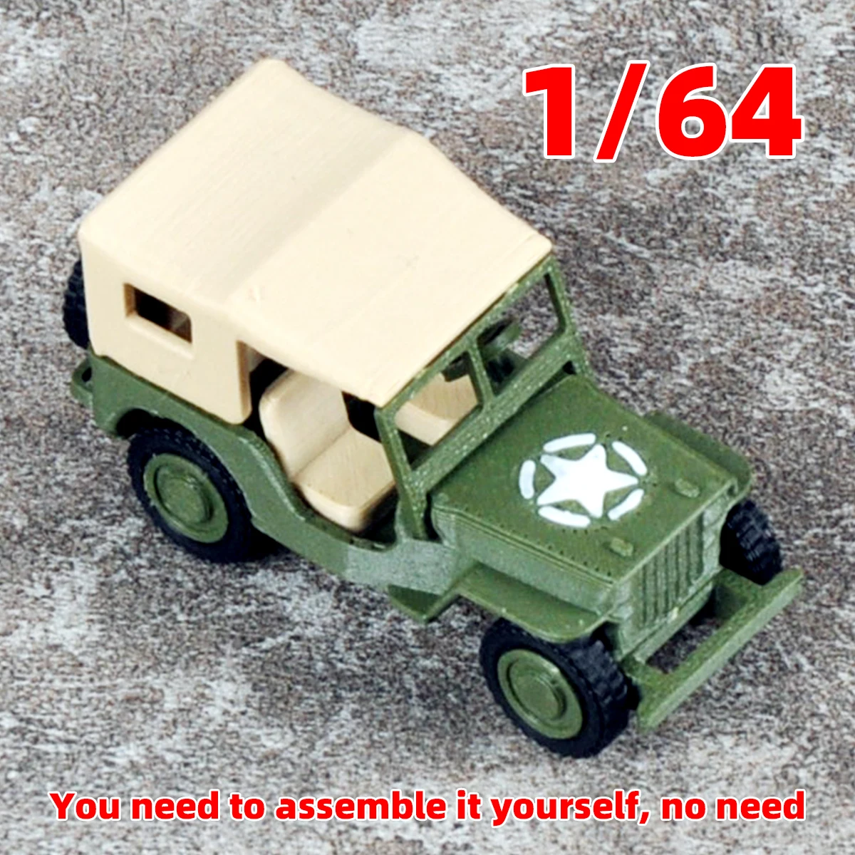 Montage-Set Statisches Plastikmodell-Kit Mehrzweck-Auto SUV Geländewagen Auto-Artillerie 1/64 – Detail 2