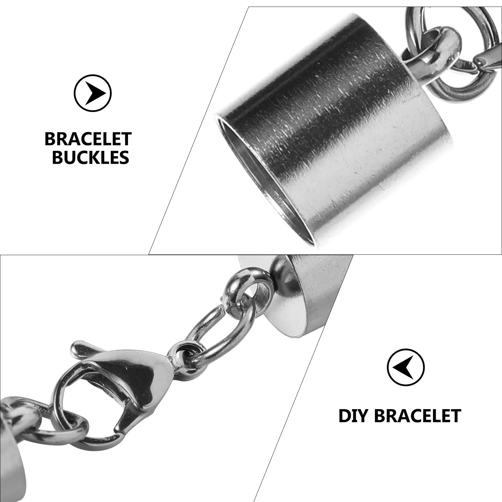 

4 Pcs Stainless Steel Lobster Clasps Cord Buckles for Bracelets Necklaces DIY Accessories Connecting Buckle Jewelry