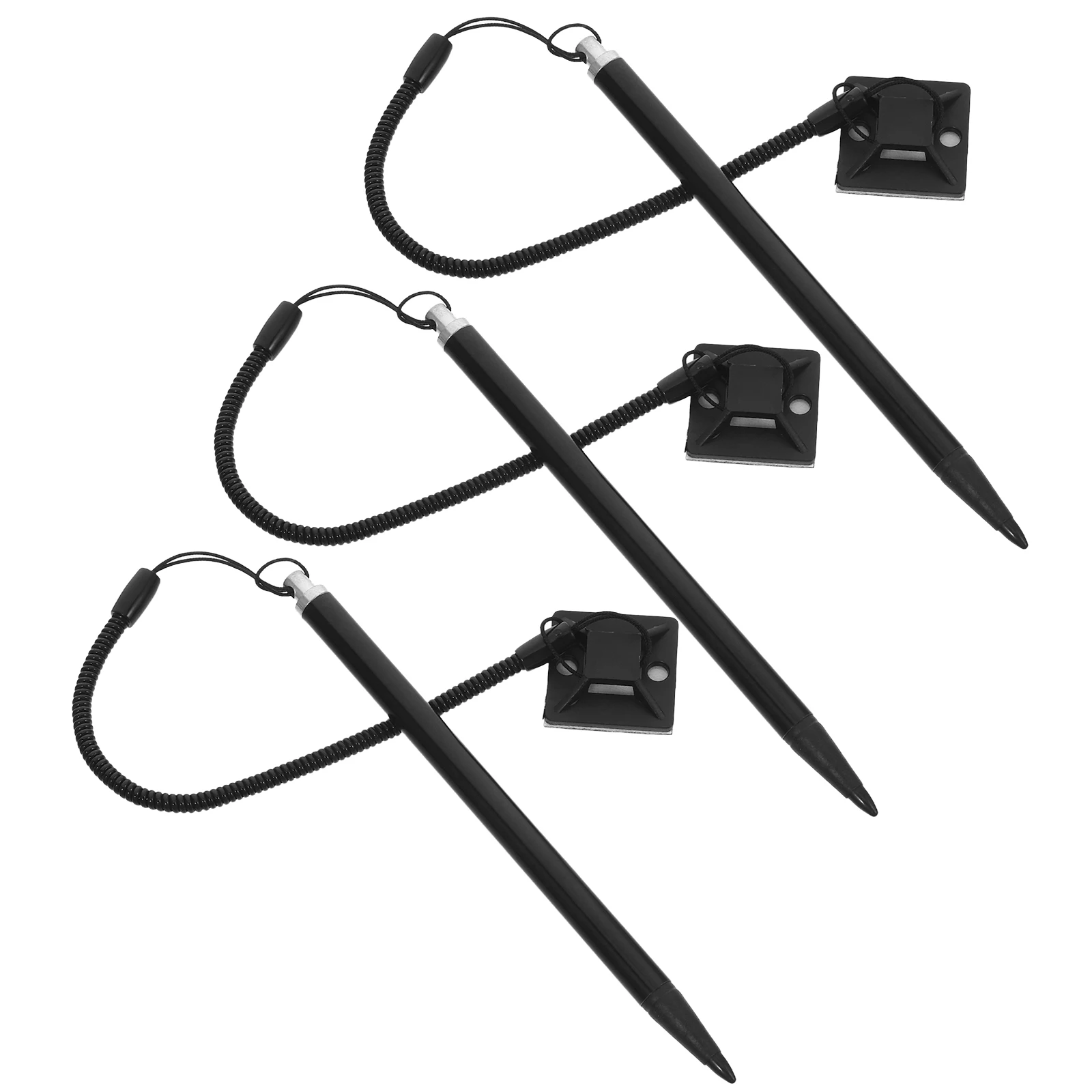 

2 pcs Resistive Stylus Pen Durable Metal Tip High Sensitive Touchscreen Pen Anti-Loss Lanyard Fixed Base Holder For Tablets