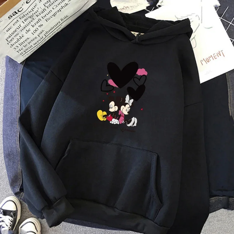 Harajuku Disney Women Hoodie Cute Mickey Mouse Hoodie Cartoon Clothing Top Long Sleeve Hoodies Sweater Fashion Hooded Sweatshirt