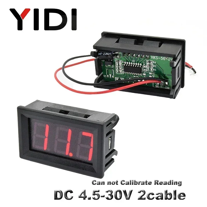 Imagem -02 - Digital Led Display Voltímetro Vermelho Verde Azul Medidor de Tensão Calibrar Leitura 0.56 ac 30500v ac 10600v dc 2.330v 0100v